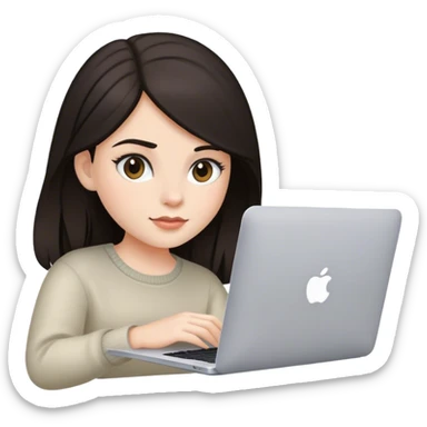 smm girl with dark hair with mac book sticker