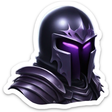 Femto berserk black iron armor who look like a demon with a black falcon helmet sticker