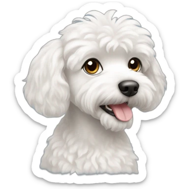 White Maltese poodle mix sticker