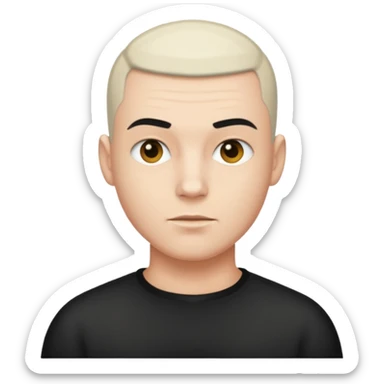 Un mec avec blanc avec une buzz cut noir  sticker