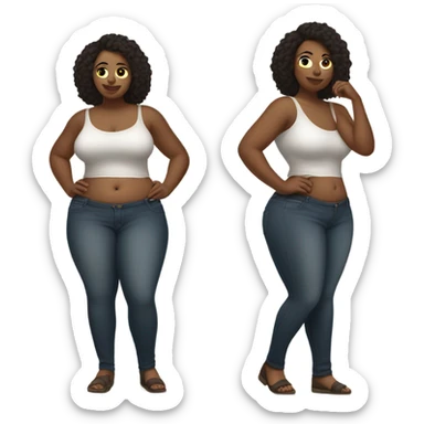 single Slim-Thicc white woman posing (hourglass figure) sticker