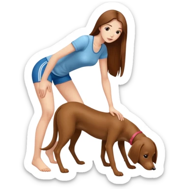 a young thin woman on all fours, doggy style position, legs spread, long hair . sticker
