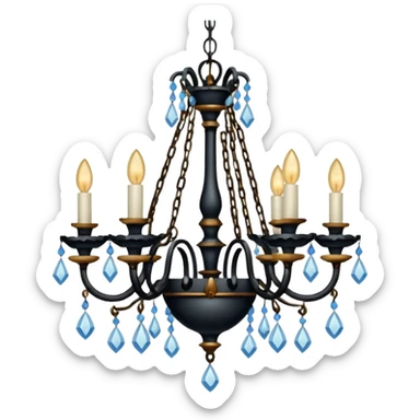 A simple old vintage chandelier with no crystals sticker