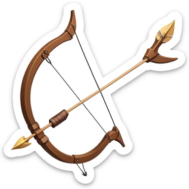 brown bow and arrow sticker