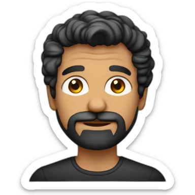 hombre de 45 años cabello muy corto negro con canas barba con canas vestido formal ojos negros anteojos sticker