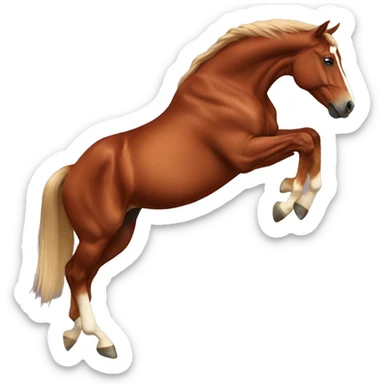 chestnut colored bucking horse sticker