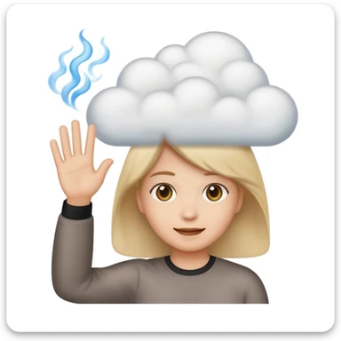 create an emoji with the emojis 👋🏻💨 with an expression like i don't care  sticker