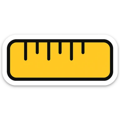 Add color to the classic measuring ruler icon with lineal color and black outlines, preserving the classic look. sticker