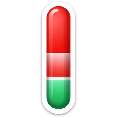 A vertical capsule-shaped progress bar with a color gradient from green at the bottom to red at the top. The bar is divided into segments by thin lines, with bold, outlined numbers scaling upward next to it.  sticker