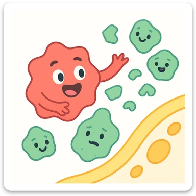 Ultra-detailed emoji-style illustration of enzyme digestion: Red amylase breaking green starch into sugars near a yellow cell membrane. Clean white background, no text. Scientific but simple, cartoon-exact shapes sticker