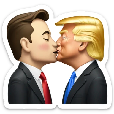 elon musk kissing donald trump sticker