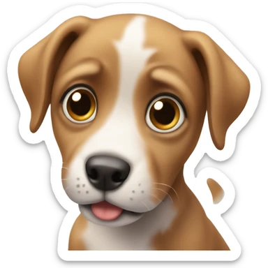 puppy with big pleading eyes sticker