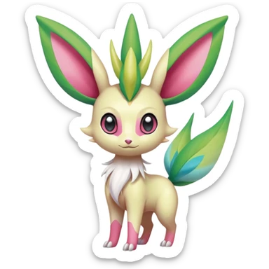  Fey Toony Axew-Celebi-Leafeon-Sylveon-Shaymin-fusion-hybrid sticker
