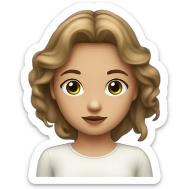 Moi une fille avec les yeux verts la peau blanche les cheveux très longs châtain et ondulé sticker