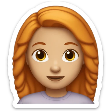 Ginger girl medium straight hair brown eyes sticker