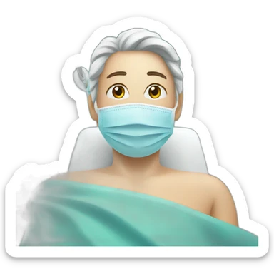 the patient is on the surgical table sticker