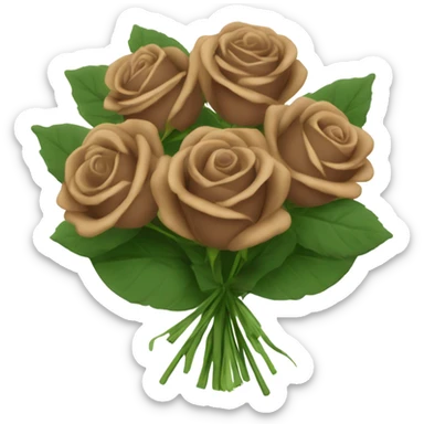 Brown roses bouquet  sticker