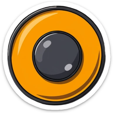 extreme up close amber round cut holographic gem with black metal accent sticker