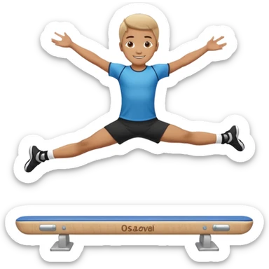 balance beam with a boy balancing on top flipping emoji sticker