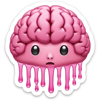 melting brain sticker
