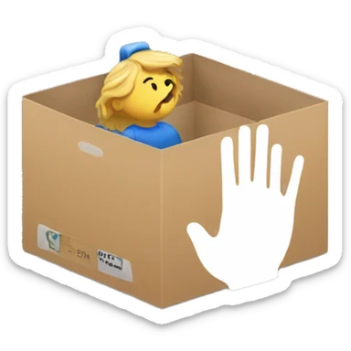 create me an emoji that shows a hand placing something in a donations box sticker