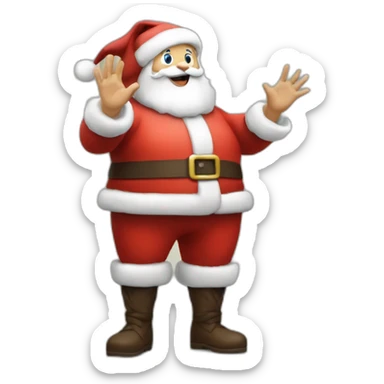 Full height Actively gesturing with hands pale skin Santa Claus sticker