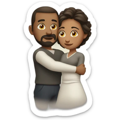 man protecting his wife sticker