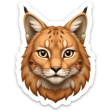 A high-resolution photo-realistic digital illustration of a majestic lynx, chest upward A high-resolution, photo-realistic digital illustration of a majestic young Eurasian lynx, shown from the shoulder upwards with markings sticker