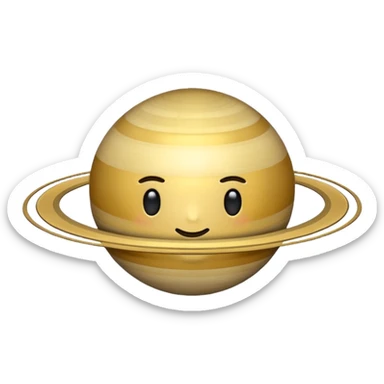 Quiero un emoji de Saturno pero que sea minimalista tipo transparente, es decir la forma pero sin color sticker