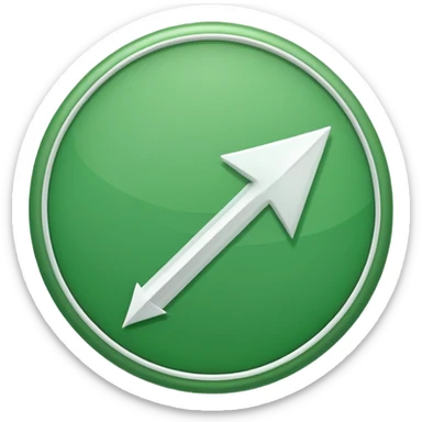 make me a emoji with green circle with a white arrow gonig up sticker