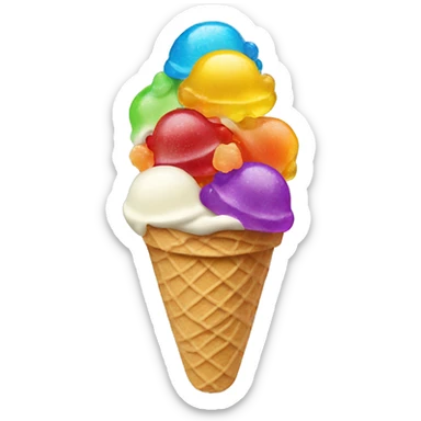 ice cream with gummy bears sticker