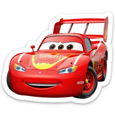 Lightning McQueen car zooming sticker