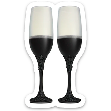 Black goth champagne flutes cheering sticker