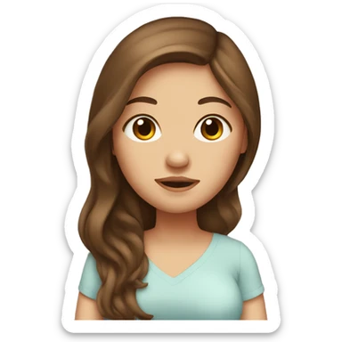 pregnant girl with long brown hair sticker