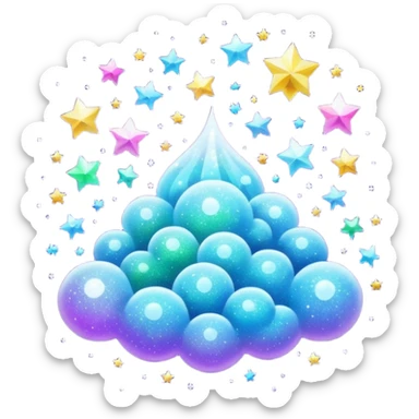 tiny sparkling glitter dust scattered in the air, shining brightly, floating and spreading. Glossy, smooth, soft shadows, white background.



 sticker