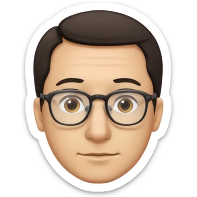 Emoli hombre con lentes poco cabello y nariz grande sticker