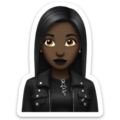 Black goth girl sticker