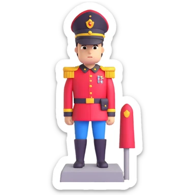 sentry guard standing at post sticker