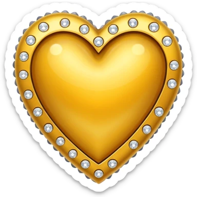 a golden heart studded with diamonds sticker