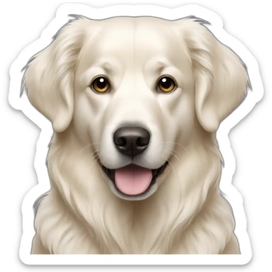 a white golden retriever sticker