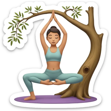 icon on the theme of yoga classes. image of a person in tree asana pose sticker