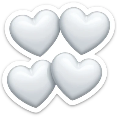 White hearts sticker