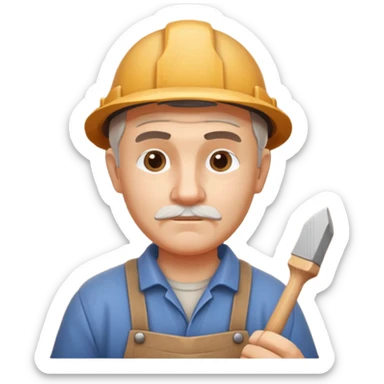 wood carving carpenter portrait, head and shoulders only, carving wooden figure with chisel, wood shavings visible, focused craftsman expression, artisan workshop vibe, 3D cartoon style, mobile game icon style, clean background, no text, no watermark
 sticker