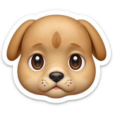 sad face with a big pouty bottom lip, and puppy eyes sticker