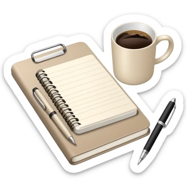 Realistic work  essentials with neutral color sticker