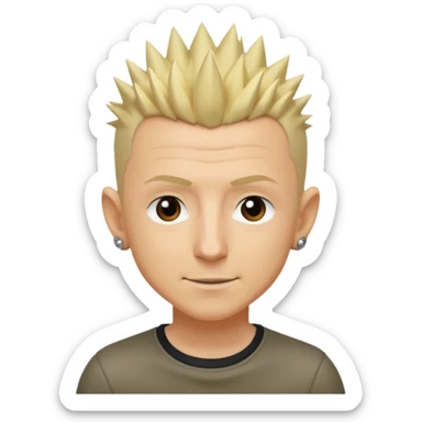 Chester Bennington blonde spike hair sticker