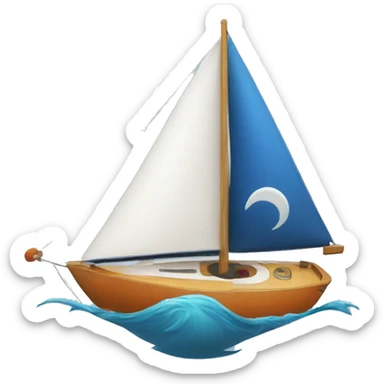 iconic logo mark unifying sailboat and rocket sticker
