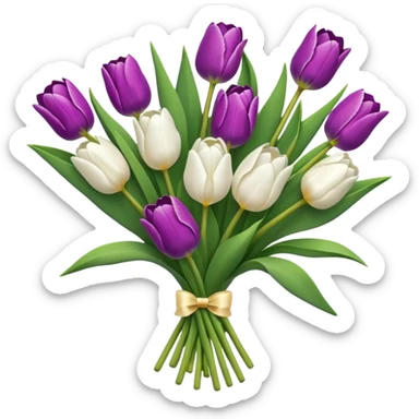 white tulip bouquet  sticker