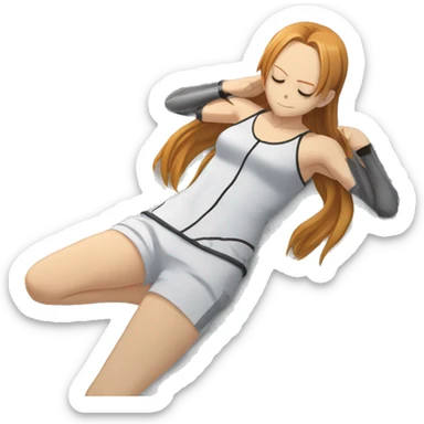 laying down sleeping full body Asuna anime sword art online one piece swim suiting  sticker