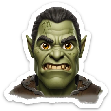 The orc of the Lord of the Rings shows the heart sticker
